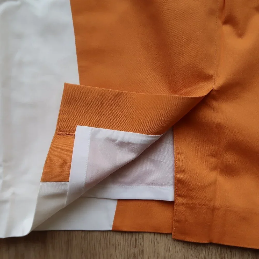 Melanie Lyne Cotton Blend Pencil Skirt Size 10 in Orange/White